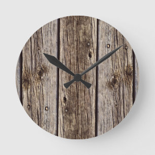 Fotorealistisk skorpa, Weasted Wood Board Rund Klocka