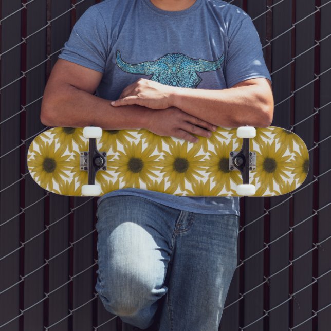 Fotorealistisk solros skateboard skateboarddäck (Utomhus 3)