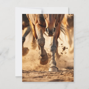 Fotorealistisk teckning av hästexodus Running Hors Vykort