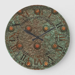 Fotorealistiskt steampunk Plate Metall Rusty Steel Stor Klocka