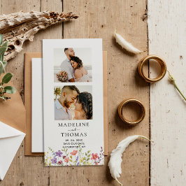 Fotoremsan Blommigt Magnetic Bröllop spara datum