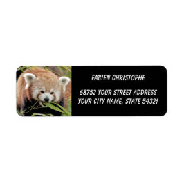 Fotoröd panda, djur 0530. returadress etikett