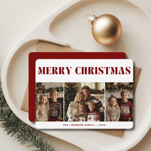 Fotorött för familjen god jul & Gott nytt år Julkort
