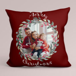 Fotorött för god jul-familjen kudde