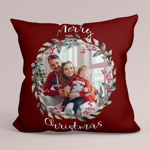 Fotorött för god jul-familjen kudde