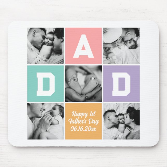 Fotorutnät för familjen New Pappa First Fars dag Musmatta (Framsidan)