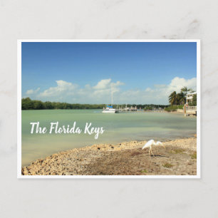 Fotoscenen Florida Nycklar med båt och fågel Vykort