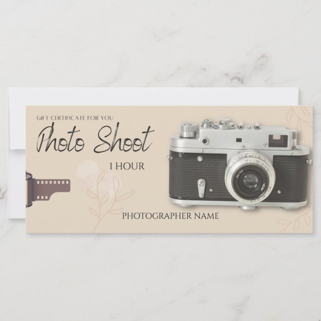 Fotosession, fotografiskt presentkort för belägrin (Framsida)