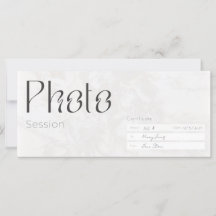 Fotosession, minimaistiskt presentkort för fotogra