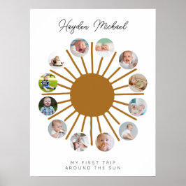 Fotosignatur för första året på födelsedagen poster