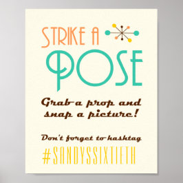 Fotosignatur för modern födelsedagstest i mitten a poster