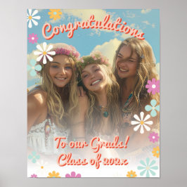 Fotosignering för grattis Studenten-grupp Poster