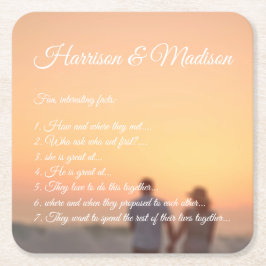 Fotoskript för anpassningsbar av faktauppgifter fö underlägg papper kvadrat