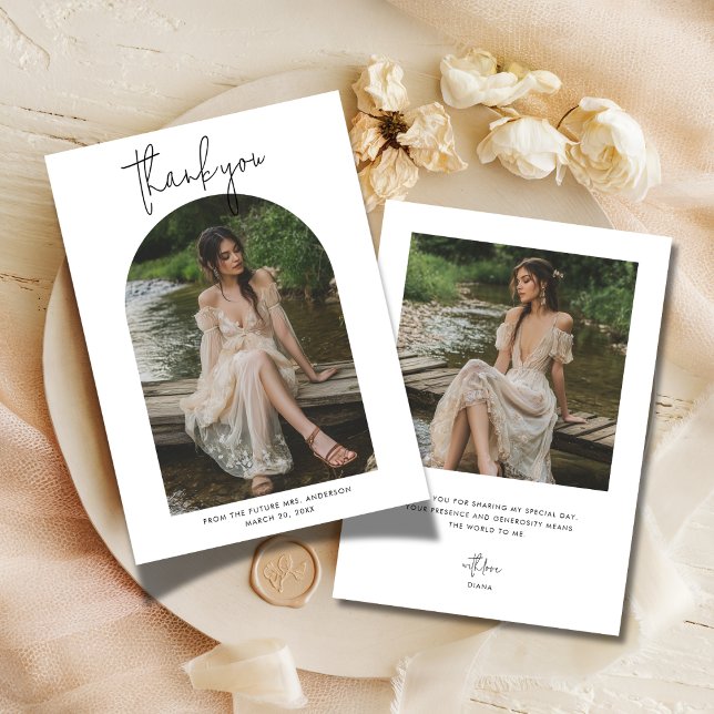 Fotoskript för Möhippa bröllop Arch Tack Kort (Skapare uppladdad)