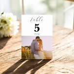 Fotoskriptkalligrafi Modern Bröllop Bordsnummer<br><div class="desc">Foto</div>