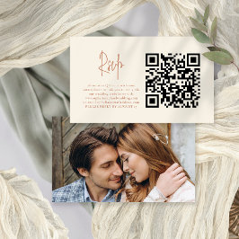 Fotoskriptkortet Terracotta Cream QR-Bröllop OSA Tilläggskort