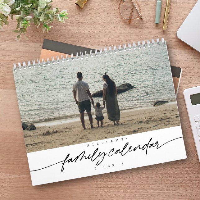 Fotoskripttypografi för modern Elegant-familj Kalender (Skapare uppladdad)