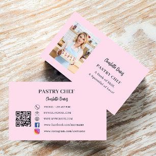 Fotoslogan QR-kodens rosa för konditorikonfotosätt Visitkort