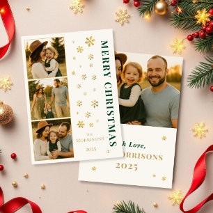 Fotosnöflake för familjen Modern God jul Julkort