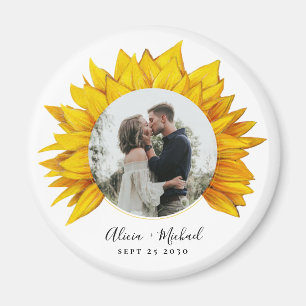 Fotosolrosrustik bröllop spara datum magnet