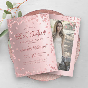 Fotosötare för ro, Chic, Glitter 16 Inbjudningar