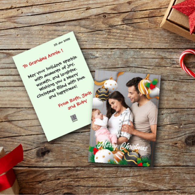 Fotosött och Lycklig-kort för god jul-familjen Julkort (Skapare uppladdad)