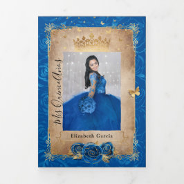 Fotospanska Royalet Blue Ro Guld Quinceanera