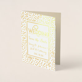 Fotospara Guld-konfetti-typografi Folierat Kort