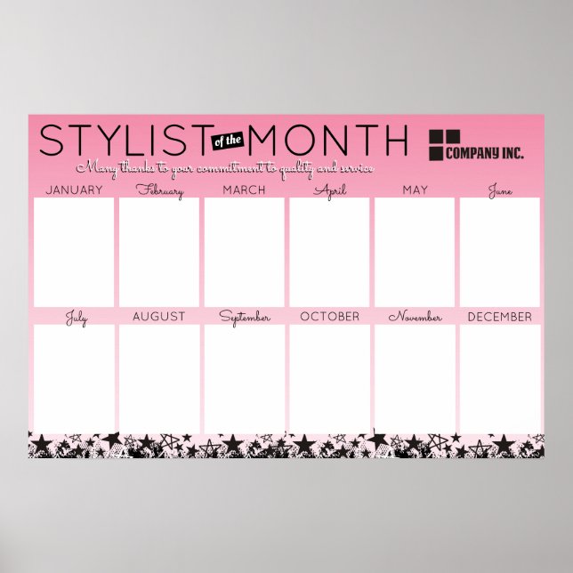 Fotostilist-anställd för månadsigenkänning poster (Framsidan)