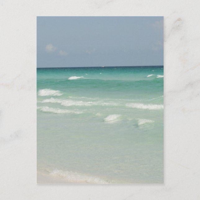 Fotostrand i bukt kusten, bild vykort (Framsida)