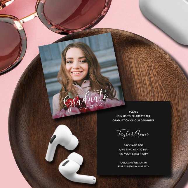 FotoStudentfest Tilläggskort (SMALL 2.5" x 2.5" graduation invitations - hand out to friends and family,  put in announcements)