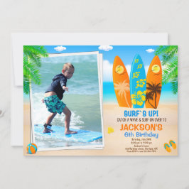 Fotosurfing födelsedagsinbjudan Surfboard inbjudan