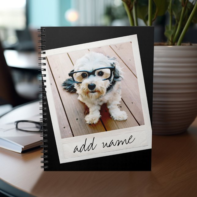 Fotosvart för omedelbar Ram-Anpassningsbar Anteckningsbok (Personalized notebook - add photos and your name or other text)