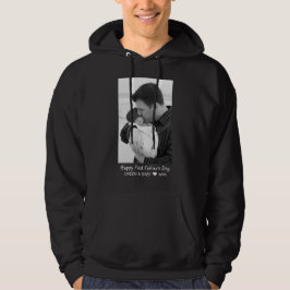 Fotosvart lycklig för nya pappa Baby Fars dag Hoodie