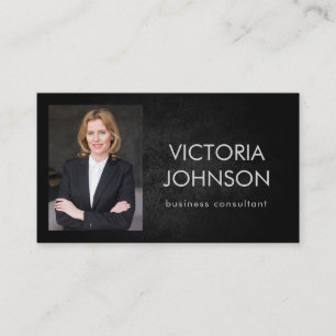 Fotosvart ston för Business Consultant Anpassnings Visitkort