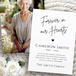 Fotosympati för evigt i våra hjärtan tack kort