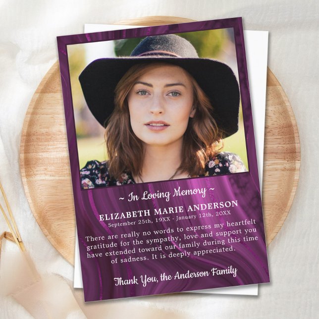 Fotosympati för funktionsfel i Personligen Funeral Tack Kort (Skapare uppladdad)