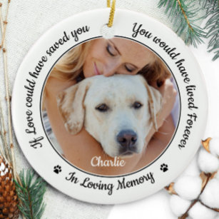 Fotosympati för Pet Memorial Modern Hund 2 Julgransprydnad Keramik