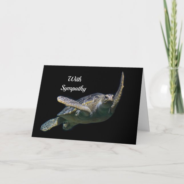 Fotosympati för Turtle Swimming Sea Photo Sympathy Kort (Framsida)