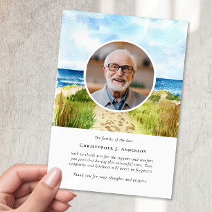 Fotosympati för vattenfärgsblock Funeral Memorial Tack Kort