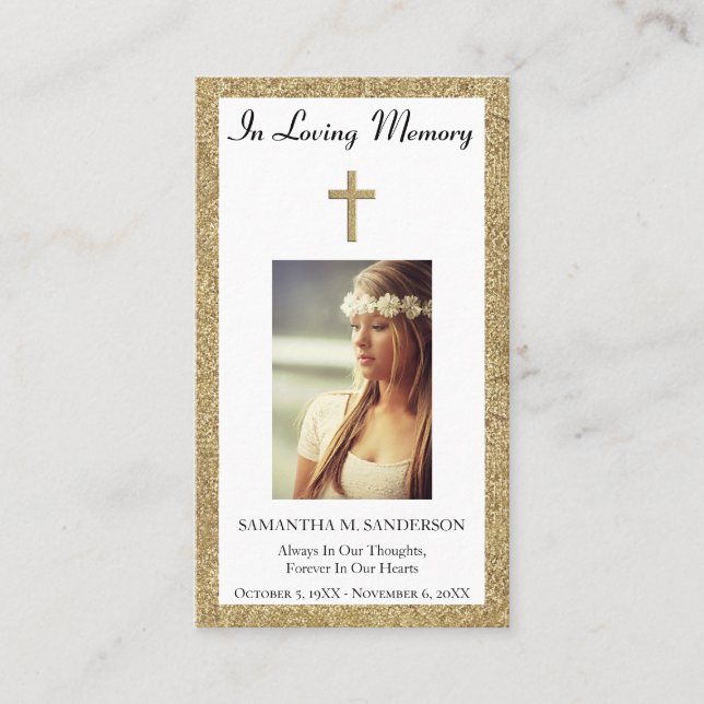 Fotosympati, memorandumet Funeral Prayer-kort Visitkort (Framsida)