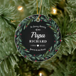 Fotot Bakåt av den främre Pappan av andningsutandn Julgransprydnad Keramik