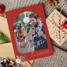 Fotot bröllop i handskrivet skript till jul julkort