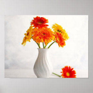 Fotot Fall färg Plantor i White Vas Poster