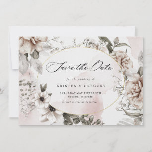 Fotot för  blommigt i elegant silver sparar datume inbjudningar