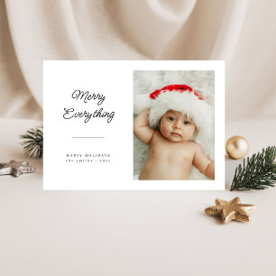 Fotot för handskrivet skript Merry Allt Baby Julkort