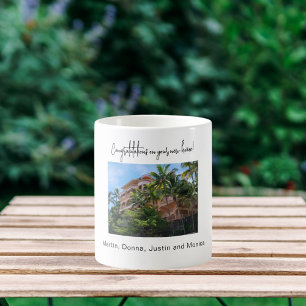 Fotot för uppvärmning av hus, namn vitt kaffemugg
