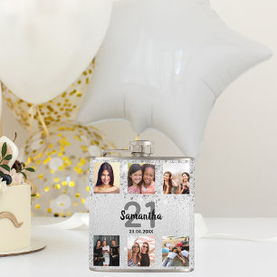 Fotot från silver glitter namn fickplunta