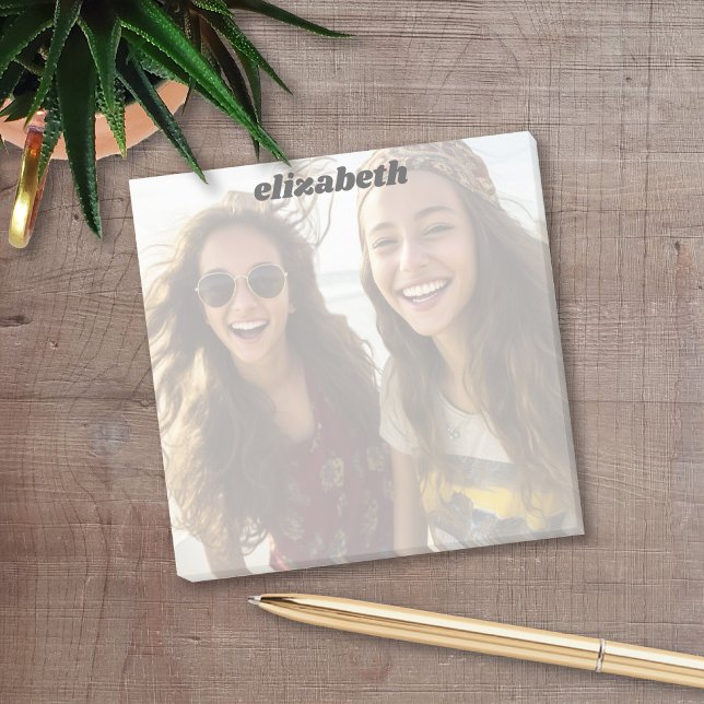 Fotot lyser automatiskt upp med Namn Post-it Block (Personalized Post It Notepads)