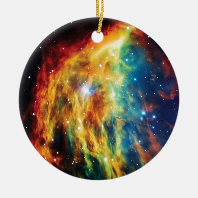 Fotot Medusa Nebula Hubble Rymden Julgransprydnad Keramik (Framsidan)